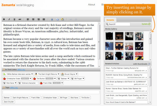 Zemanta Demo Screenshot - click for larger view