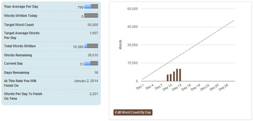 NaNoWriMo stats 11/12/13